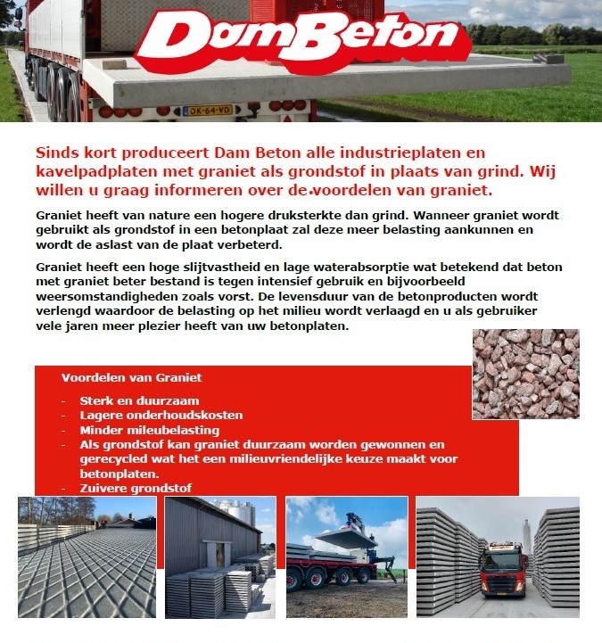 Informatie over beton met graniet